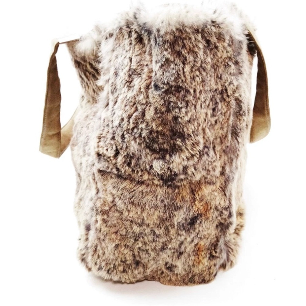 CHANEL Rabbit Fur Tote - Brown and Cream with suede accents. vintage - Picture 2 of 11